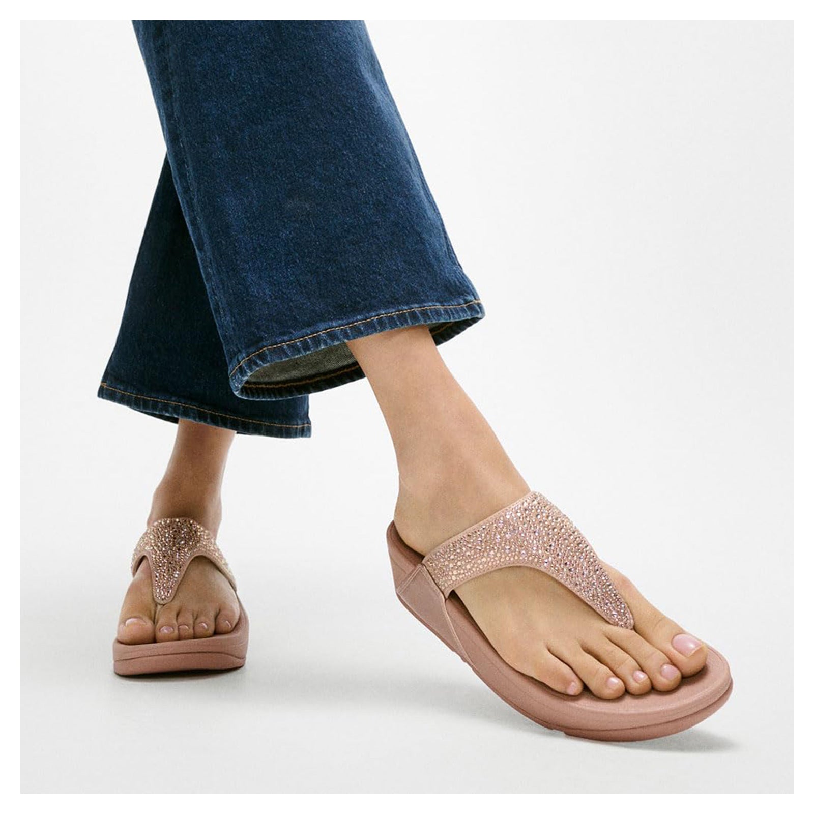 Women's FitFlop, Lulu Crystal Mix Toe Post Sandal - Image 3